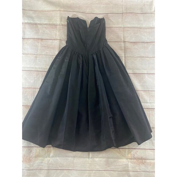 Vintage Jessica McClintock Gunne Sax Black Embellished Cocktail Dress - 7/8 - Picture 10 of 12